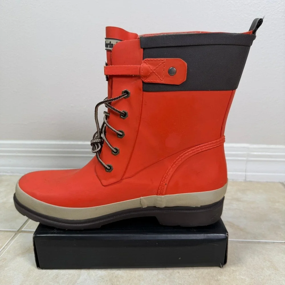 Timberland Rain Boots Womens 9 Orange Smartwool Lined Waterproof 3664R